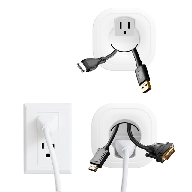 Electric TV Wall Mount Power Socket Household Cable Management Kit with Hole Saw Drill Attachment Plastic TV Wires Hider