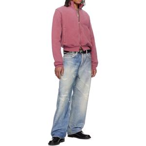 เสื้อฮู้ดฟลีซแบบซิป ขนาดใหญ่พิเศษ สไตล์สตรีทแวร์ วินเทจ คอทรงกรวย ผ้าฟลีซซันเฟด แบบเรียบๆ ไม่มีลาย - Product Image 5