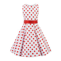 Vestidos para Niñas Estilo Europeo y Americano, Falda con Estampado de Flores y Puntos, Vestidos Retro para Niñas, Ropa Infantil de Algodón