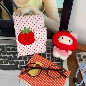 Sac de passeport à pois de tomate mignon, porte-passeport multifonction kawaii, organisateur de documents pour les <span class=keywords><strong>voyages</strong></span> et les déplacements professionnels - Product Image 4