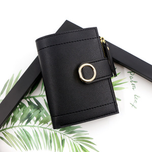 New Minimalist Small Short <strong>Cheap</strong> Mini <strong>Cute</strong> Slim Leather Wallets for Woman Ladies Girls Stylish <strong>Purses</strong>