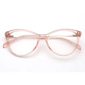 Chic Fashion DTL008 Vrouwelijke Acetaat Roze Ovale Lens Optische Frames