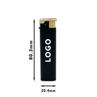 Briquet à cigare en plastique au gaz Butane de couleur mate avec Logo personnalisé, Rechargeable, coupe-vent et coupe-vent