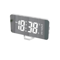 Led Spiegel Digitale Wekker Telefoon Usb Opladen Tafelklok Make-Up Despertador Reloj