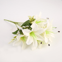 SEASON 7 Lilien-Kunstblumenstrauß für Heim-, Hochzeits- und Partydekoration, Seidenblumenstrauß