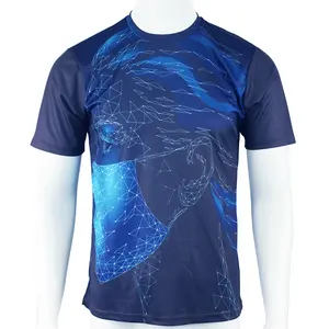 100% Polyester Sublimation T-Shirt Herren gedruckt Custom Made Kurzarm Oem Sublimation T-Shirts