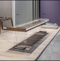 Table de shuffleboard en verre commerciale de 19/12/14 pieds, table de poker, table multi-jeux de 8 pieds, service OEM pour utilisation en bar/pub/salle d'arcade