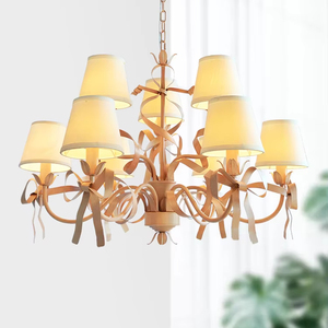 Principessa francese moderna semplice <span class=keywords><strong>lampadario</strong></span> con fiocco rosa italiano per la camera da letto della ragazza soggiorno o casa negozio di abbigliamento - Product Image 2