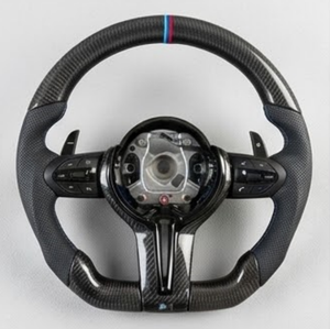Volante de Fibra de Carbono y Cuero con 3 Palancas y Función de Calefacción para E92 F30 F10 E60 F31 - Product Image 1