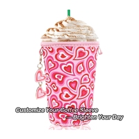Porte-gobelet isotherme en néoprène réutilisable avec impression de logo personnalisé, sublimation thermique, blanc, pour café chaud ou glacé, manche de gobelet portable