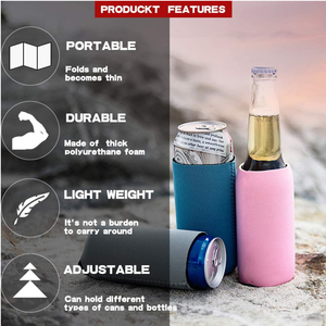 Enfriador de latas de cerveza delgado de neopreno enfriador de latas personalizado con sublimación reutilizable Australia soporte rechoncho alto - Product Image 4