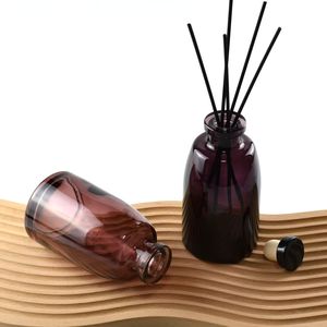 <span class=keywords><strong>200ml</strong></span> sang trọng đa màu rỗng rõ ràng Kính khuếch tán chai bơm lại hương thơm hương thơm dầu Stick <span class=keywords><strong>container</strong></span> với nút chai niêm phong - Product Image 6