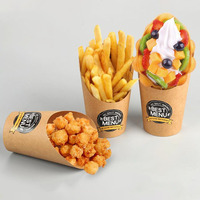Gobelets à gaufres à emporter avec logo personnalisé, gobelets en papier kraft inclinés pour charcuterie