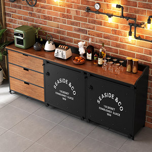 Aparador de Estilo Americano para Entrada, Mueble de Almacenamiento de Hierro de Estilo Industrial Vintage, Estación de Preparación y Barra de Café/Té - Product Image 6