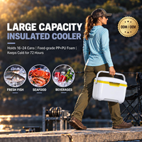 Glacière isotherme personnalisable et étanche 10/16QT, maintien de la glace pendant 72h, en LLDPE/PP durable de qualité alimentaire pour le camping et la pêche en extérieur
