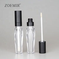 Tube de brillant à lèvres de 8 ml avec pinceau, conteneur vide pour teinte à lèvres, tube transparent en cristal pour rouge à lèvres liquide, fabricant de tubes en plastique pour brillant à lèvres