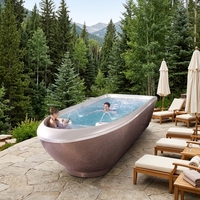 Baignoire à double tourbillon de 7m, haute qualité, baignoire d'extérieur pour massage en acrylique, spa, livraison gratuite