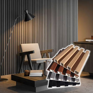 Panneau mural en <span class=keywords><strong>bois</strong></span> rainuré Madera, panneau mural décoratif intérieur en PVC, panneau mural rainuré WPC, vente en gros - Product Image 1