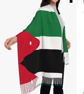 <span class=keywords><strong>Jordan</strong></span> Flag Écharpe d'hiver pour <span class=keywords><strong>femme</strong></span> Couverture douce et chaude Écharpes Fringe Pashmina Écharpe - Product Image 1