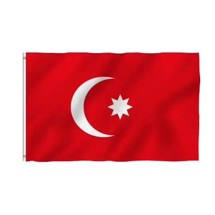 New Design Oxford Polyester Red Background White Moon And Star Race Turkish Turkey Flags For Soccer Cheering