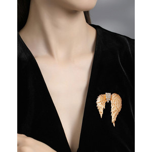 Broche Creativo y Sencillo con Pluma Dorada, <span class=keywords><strong>Pin</strong></span> Vintage de Alas de Ángel para Hombre y Mujer, Accesorio para Suéter - Product Image 6