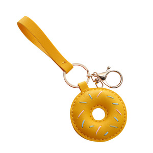 KR025 Llavero de Cuero Hecho a Mano con Forma de Donut, Accesorios Lindos para el Automóvil, Llavero de Cuero Hecho a Mano - Product Image 6