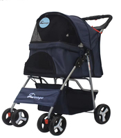 Poussette pliable et détachable en maille pour animaux de compagnie, très vendue, durable, portable, pour chats et chiens, avec panier de rangement agrandi pour les sorties.