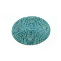 Tapis de table décoratifs écologiques en plastique PP tissé noir résistant à la chaleur et non toxique, style zen asiatique, diamètre 38 cm