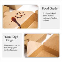 Top Vente Portable et Étanche Kraft Papier Boîte Biodégradable Emballage Alimentaire pour Restaurant Prendre Direct En Gros Chine Boîte Alimentaire