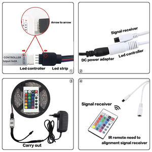 5m RGB LEDライトストリップスマートインテリアカーライトアプリ制御フレキシブル壁装飾品と結婚 - Product Image 5