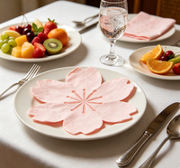 Serviettes jetables en papier écologiques biodégradables de qualité alimentaire, épaisses, irrégulières, en forme de fleur de cerisier, roses, pour la décoration de table de fête