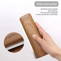 Grattoir à crin de cheval professionnel de luxe, portable, 20 cm, en bois massif et métal, deux-en-un, avec logo personnalisé, pour toilettage équin de qualité