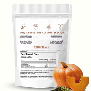 Complément alimentaire en gélules d'huile de graines de citrouille 180 gélules, marque privée OEM, pour les soins des cheveux et la santé de la prostate - Product Image 2