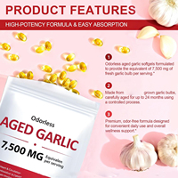 Gélules d'extrait d'ail vieilli OEM 7500mg, capsules d'extrait d'ail sans odeur, suppléments d'ail vieilli pour la santé cardiaque et immunitaire