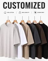 T-shirt basique décontracté 100 % coton uni pour homme, usage quotidien, OEM ODM, coupe ample à épaules tombantes, t-shirt vierge en coton coupe carrée