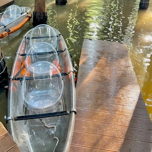 เรือคายัคพลาสติกใสสำหรับขาย 1-3 คน เป็นมิตรกับสิ่งแวดล้อม ทนทาน เหมาะสำหรับการพักผ่อนหย่อนใจ ตกปลา ท่องเที่ยว ล่องแก่ง - Product Image 1