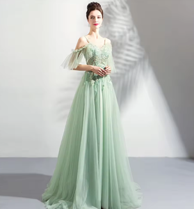 Green Fairy Wedding Dress - 2025 Elegant Guest Gown
