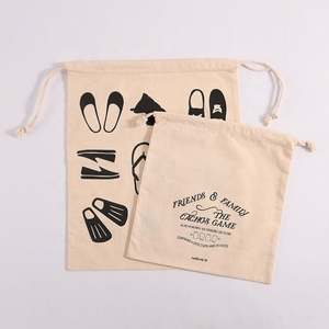 Pochette en toile de coton naturelle avec logo personnalisé, sac à poussière de luxe avec cordon de serrage pour le rangement des chaussures, recyclable, plusieurs tailles disponibles - Product Image 6