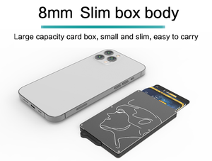 Tarjetero Minimalista de Aluminio con Diseño de Líneas Grabadas con Láser, 4 Pulgadas, Sin Cierre, Bloqueo RFID - Product Image 2