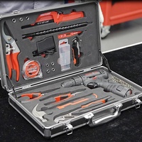 MAXPOWER Ensemble d'outils de réparation automobile électrique au lithium 52 pièces Boîte à outils portable Outil à main pour la maison