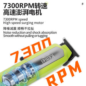 เครื่องตัดผมชายเคเมอิ เคเอ็ม-1790 จอแสดงผล LCD แบตเตอรี่แบบชาร์จไฟได้ เครื่องตัดแต่งขนแบบชาร์จไฟคู่สำหรับใช้ในร้านเสริมสวย - Product Image 3