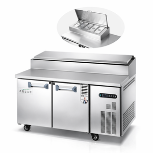 Mostrador refrigerado para preparación de pizzas y ensaladas, <span class=keywords><strong>mesa</strong></span> de preparación comercial para pizzas - Product Image 1