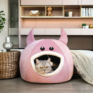 Meistverkauftes Niedliches Haustier-Höhlenbett Nachhaltige Mode Einfarbiges Kunstfell Wildleder Schaumstoff Kleines Hunde- und Katzenbett Superweich Komfortables Haustierhaus - Product Image 1