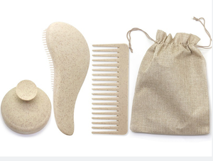 Juego de peines para peinar el cabello más popular, cepillo para cabello mojado, cepillo desenredante, peine de dientes anchos, cepillo desenredante de paja de trigo - Product Image 2