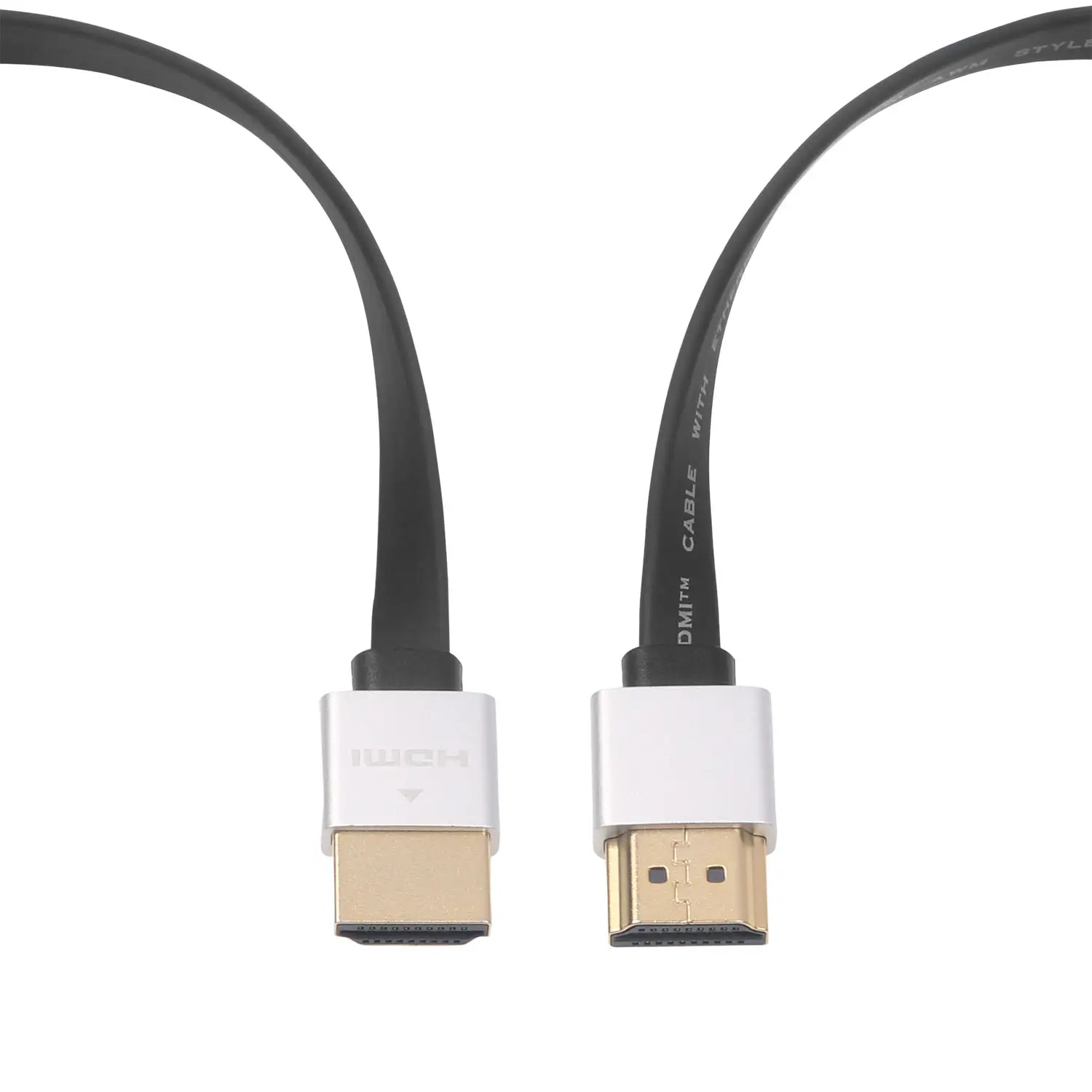 Flat HDMI Cable - High Speed HDMI Cord - Supports/ 4K Video at 60 Hz/ 3D/ 2160p - HDMI Latest Standard