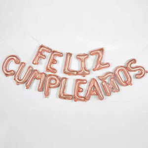 Set de Globos de Aluminio Personalizados con Diseño Popular en <span class=keywords><strong>Español</strong></span> para Decoración de Fiestas de Cumpleaños, Colgantes, con Soporte OEM - Product Image 5