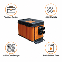 5KW 12V 24V Alet Kutusu Tipi Dizel Park Isıtıcısı Hepsi Bir Arada, Dahili Yakıt Deposu, LCD Ekran ve Uzaktan Kumanda ile Kamyon, Karavan ve Kamp Aracı için