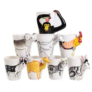 3D Animal Design Ceramic Coffee Mugs Animal Novelty Tea Cups