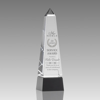 Torre de Obelisco de Cristal Noble al por Mayor con Base de Diferentes Colores, Logotipo Grabado Personalizado, Regalo Empresarial, Trofeo de Logro, Premio