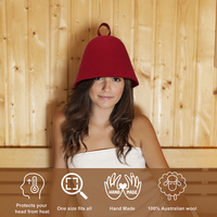 Bonnet de bain de luxe en laine brodée multicolore avec feutre épais et cordon de serrage pour SPA, bain russe et turc